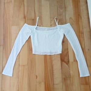 Urban Outfitters off shoulder white crop top